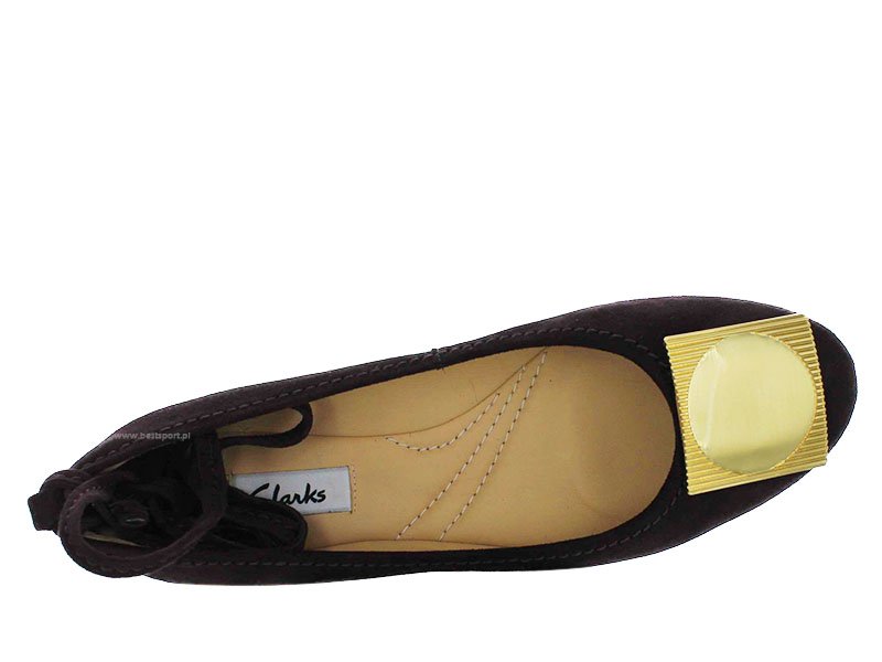 Clarks Baleriny damskie - Grace Marion - rozmiar 35,5 - fioletowe zamszowe