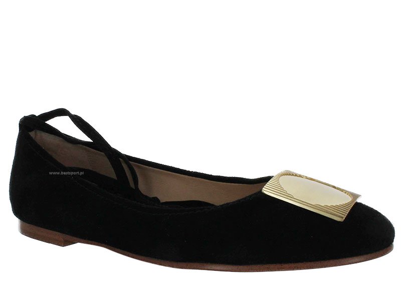 Clarks Baleriny damskie - Grace Marion - rozmiar 35,5 - czarne zamszowe