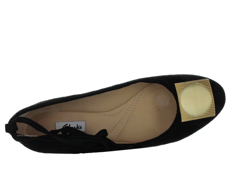 Clarks Baleriny damskie - Grace Marion - rozmiar 35,5 - czarne zamszowe