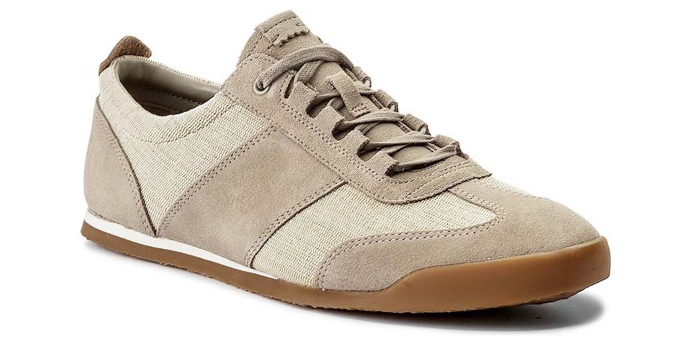 Clarks Półbuty męskie - Siddal Mix - rozmiar 41 - piaskowe, skóra zamszowa