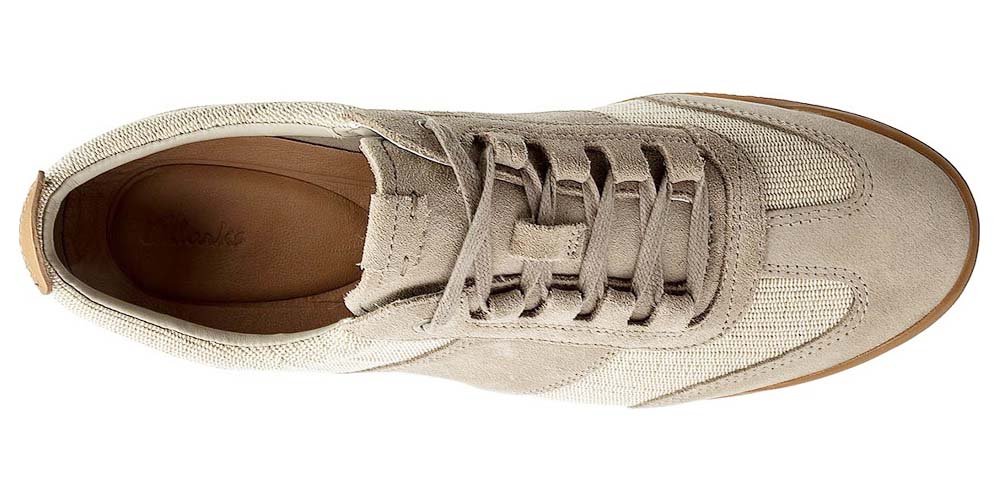 Clarks Półbuty męskie - Siddal Mix - rozmiar 41 - piaskowe, skóra zamszowa