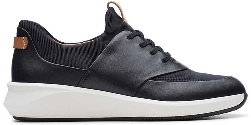 Clarks Półbuty damskie - Un Rio Lace - rozmiar 35,5 - czarna skóra licowa