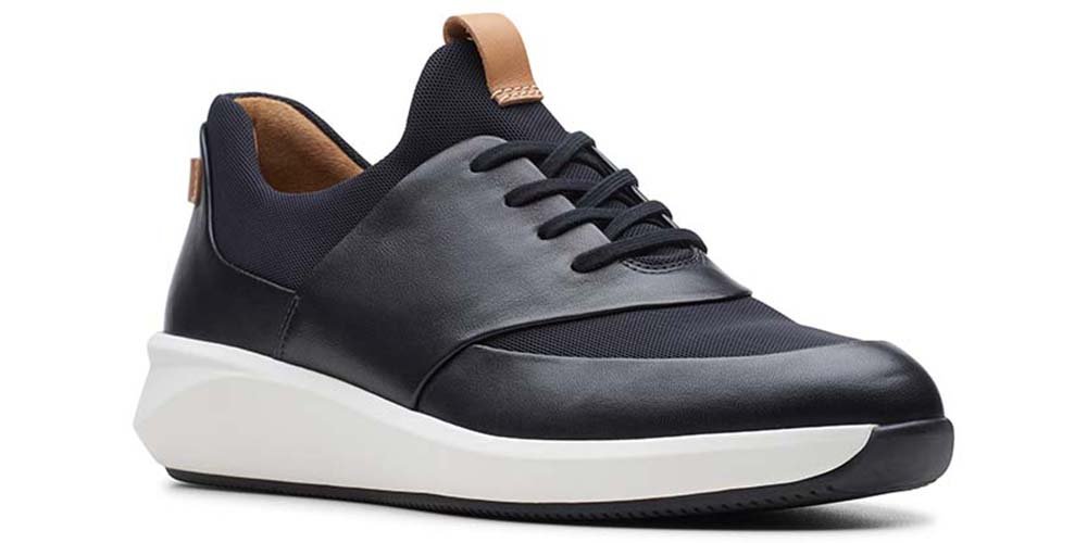 Clarks Półbuty damskie - Un Rio Lace - rozmiar 35,5 - czarna skóra licowa