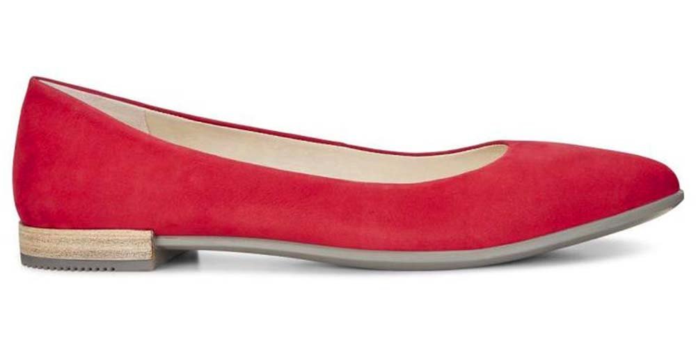 ECCO Baleriny damskie - SHAPE POINTY - rozmiar 35 - czerwone, nubukowe