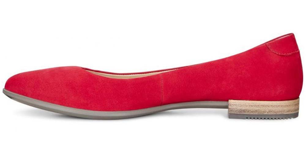 ECCO Baleriny damskie - SHAPE POINTY - rozmiar 35 - czerwone, nubukowe