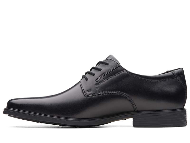 Clarks Półbuty męskie - Tilden Plain - rozmiar 40 - czarne skóra naturalna
