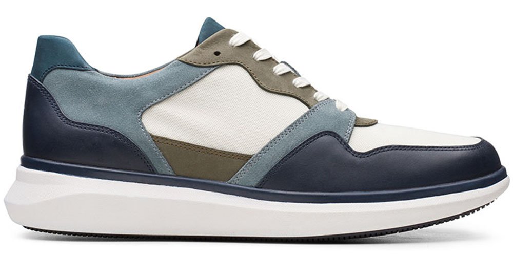 Clarks Półbuty męskie - Un Globe Run Navy Combi - rozmiar 40 - Granatowe