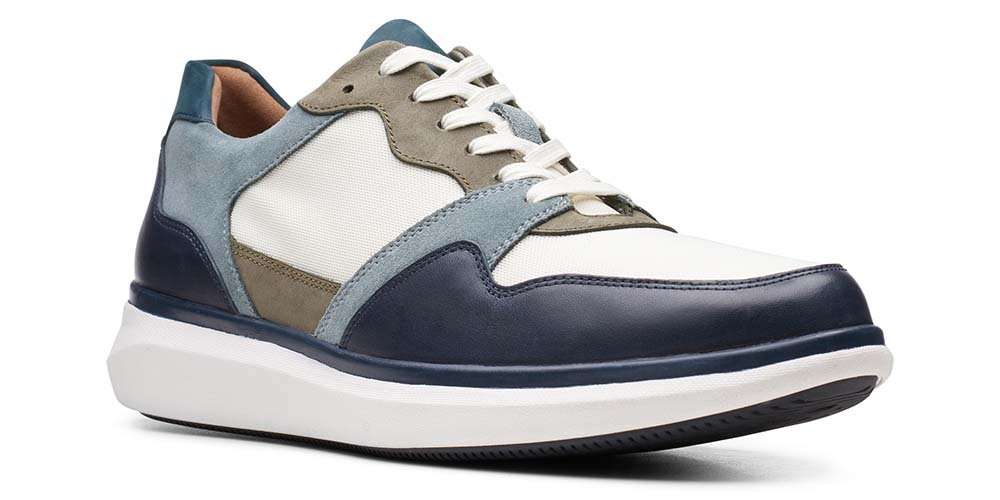 Clarks Półbuty męskie - Un Globe Run Navy Combi - rozmiar 40 - Granatowe