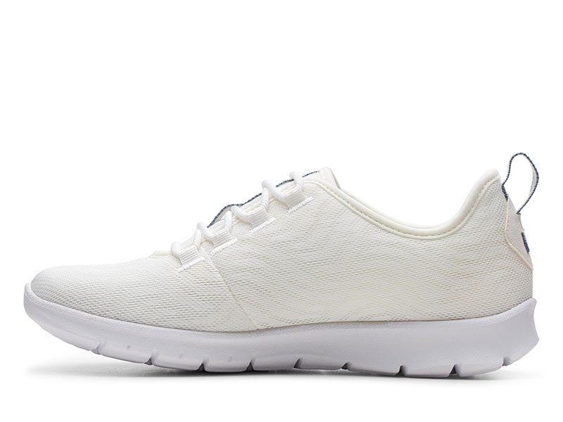 Clarks Półbuty damskie - Step Allena Go - rozmiar 36 - Białe, siateczkowe