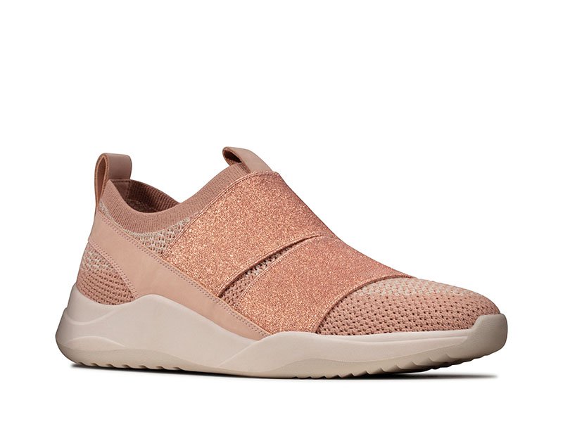 Clarks Półbuty damskie wsuwane - Sift Slip - rozmiar 37,5 - beżowo-różowe