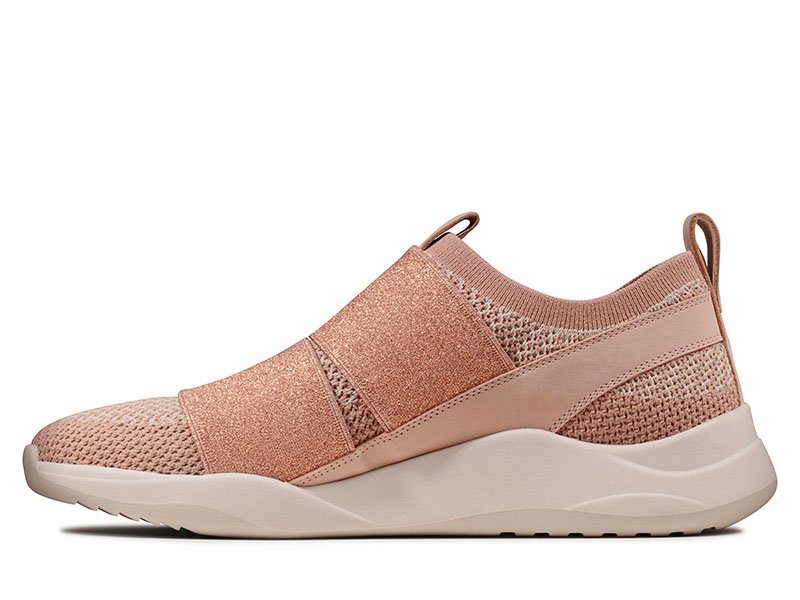 Clarks Półbuty damskie wsuwane - Sift Slip - rozmiar 37,5 - beżowo-różowe