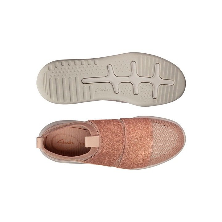 Clarks Półbuty damskie wsuwane - Sift Slip - rozmiar 37,5 - beżowo-różowe
