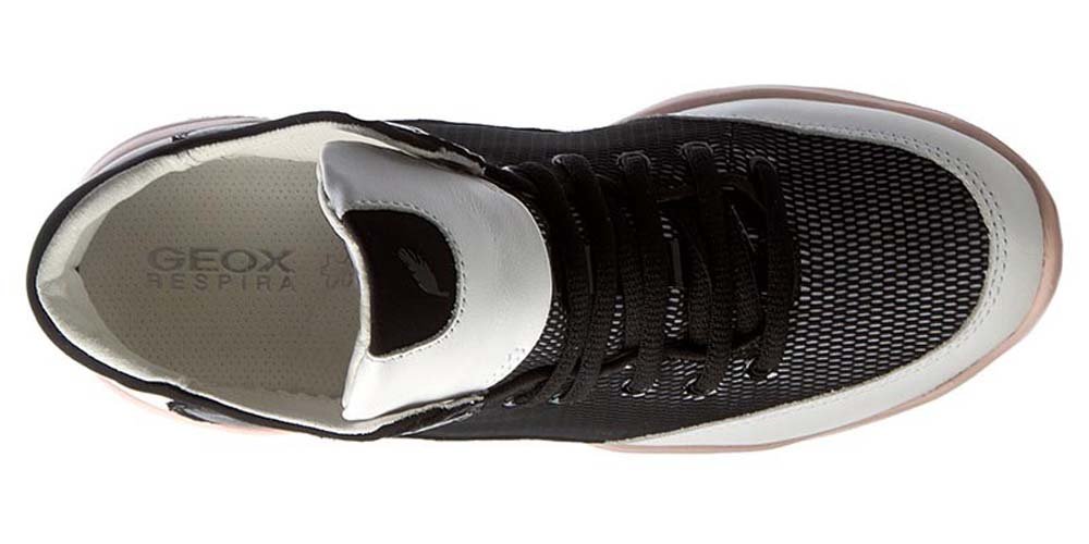 Geox Półbuty damskie - D Sfinge A - rozmiar 36 - czarno-białe, skórzane