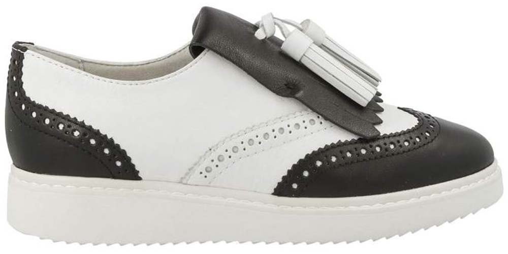 Geox Półbuty damskie - D Thymar A wsuwane - rozmiar 38 - biało-czarne skóra