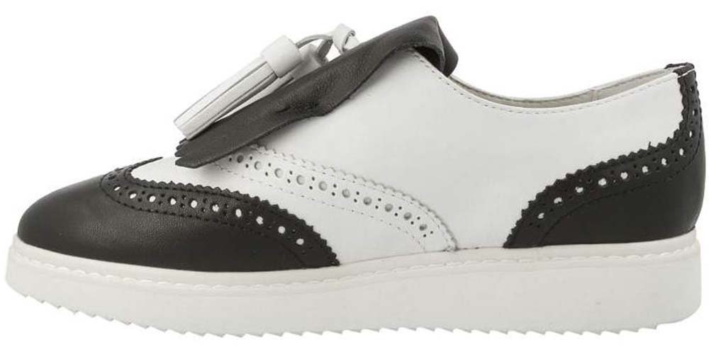 Geox Półbuty damskie - D Thymar A wsuwane - rozmiar 38 - biało-czarne skóra