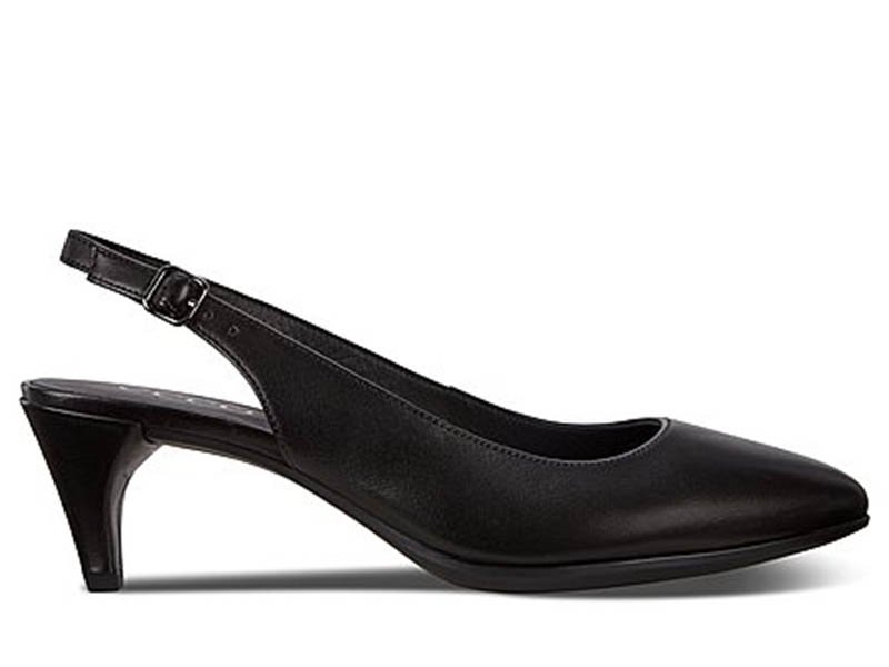 ECCO Czółenka damskie - Shape 45 Pointy Sleek - rozmiar 36 - czarne, skóra