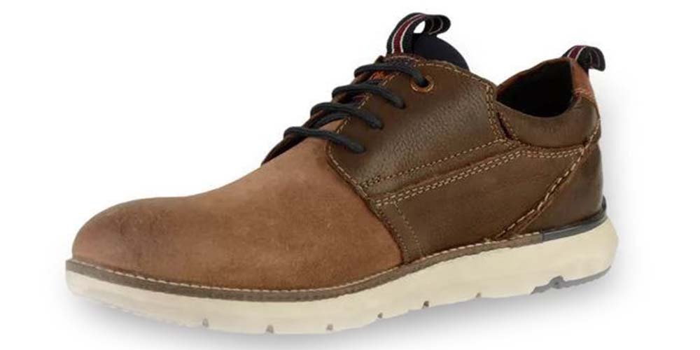 S.Oliver Półbuty męskie - zamszowe, sznurowane - rozmiar 45 - brązowa skóra