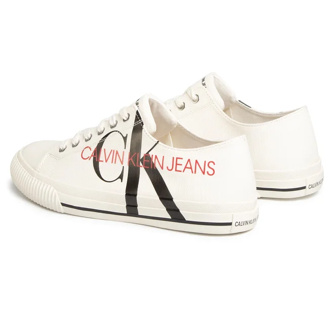 Calvin Klein Trampki męskie - Ivano lekkie - rozmiar 44 - białe, tkanina