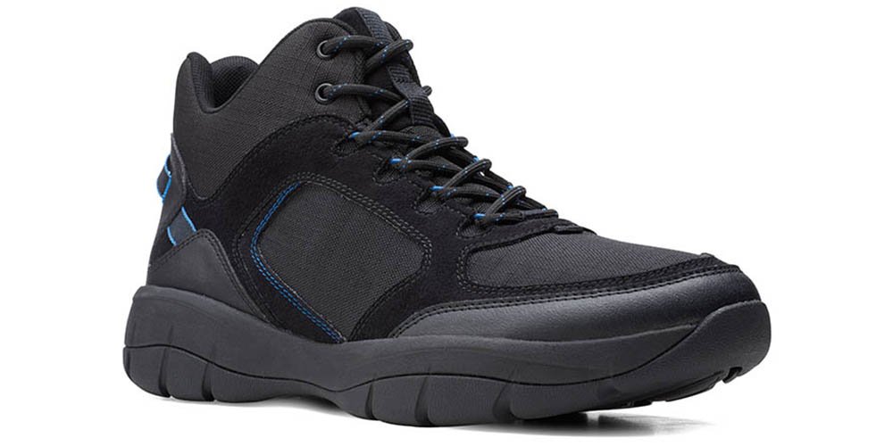 Clarks Półbuty męskie - Ervin Mid - rozmiar 40 - czarne, skóra naturalna