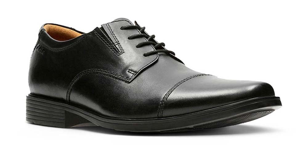 Clarks Półbuty męskie wizytowe - Tilden Cap - rozmiar 40 - Czarny, skóra