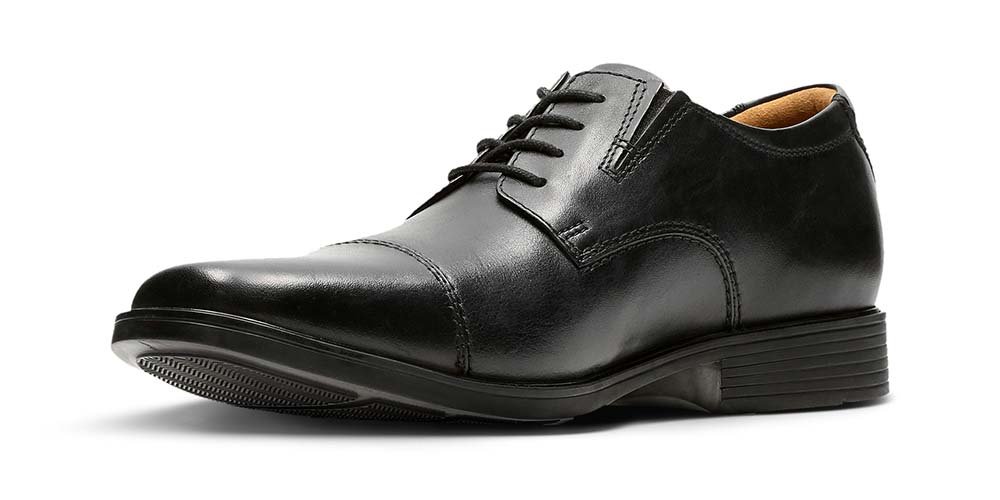 Clarks Półbuty męskie wizytowe - Tilden Cap - rozmiar 40 - Czarny, skóra