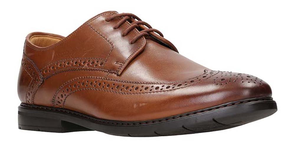 Clarks Półbuty męskie biznesowe - Banbury Limit - rozmiar 39,5 - brązowe