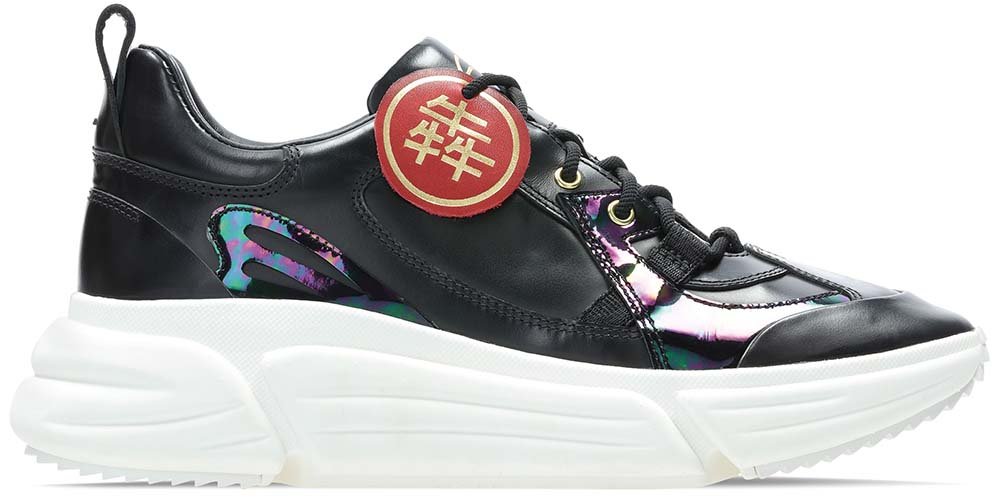 Clarks Półbuty damskie - TriComet Lace - rozmiar 39 - czarne, skórzane buty